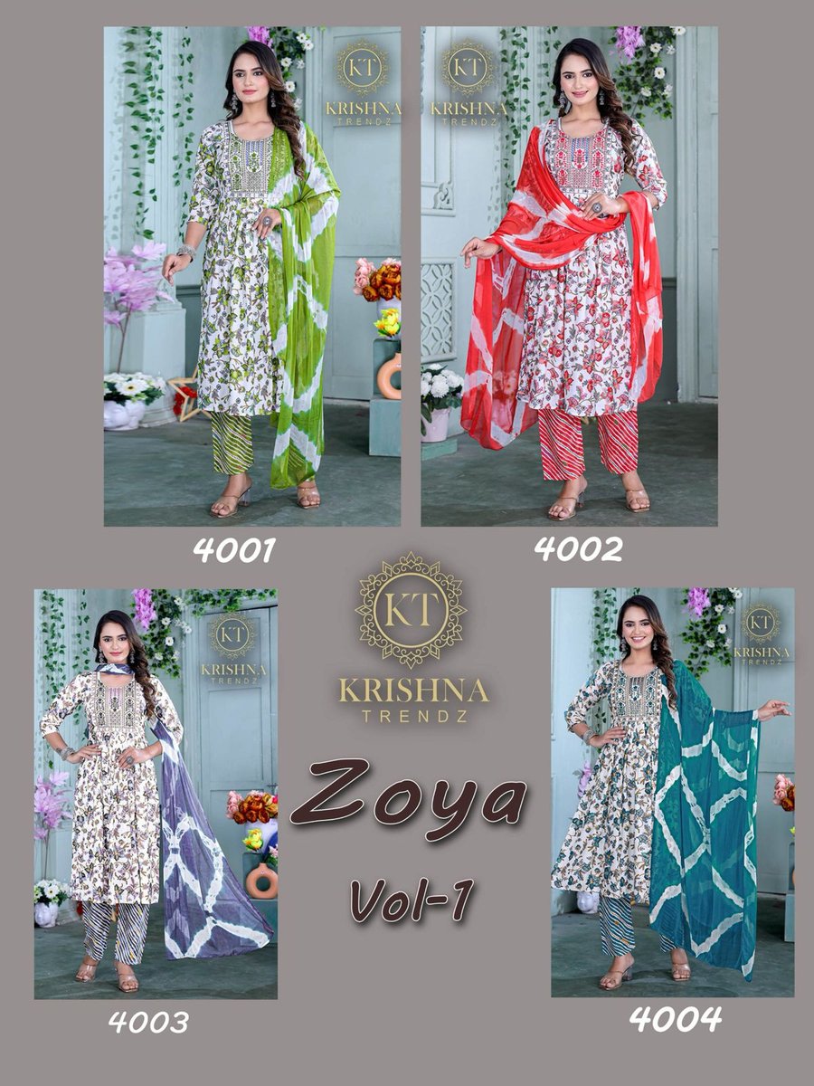 KRISHNA TRENDZ ZOYA VOL-1 4001 TO 4004 5