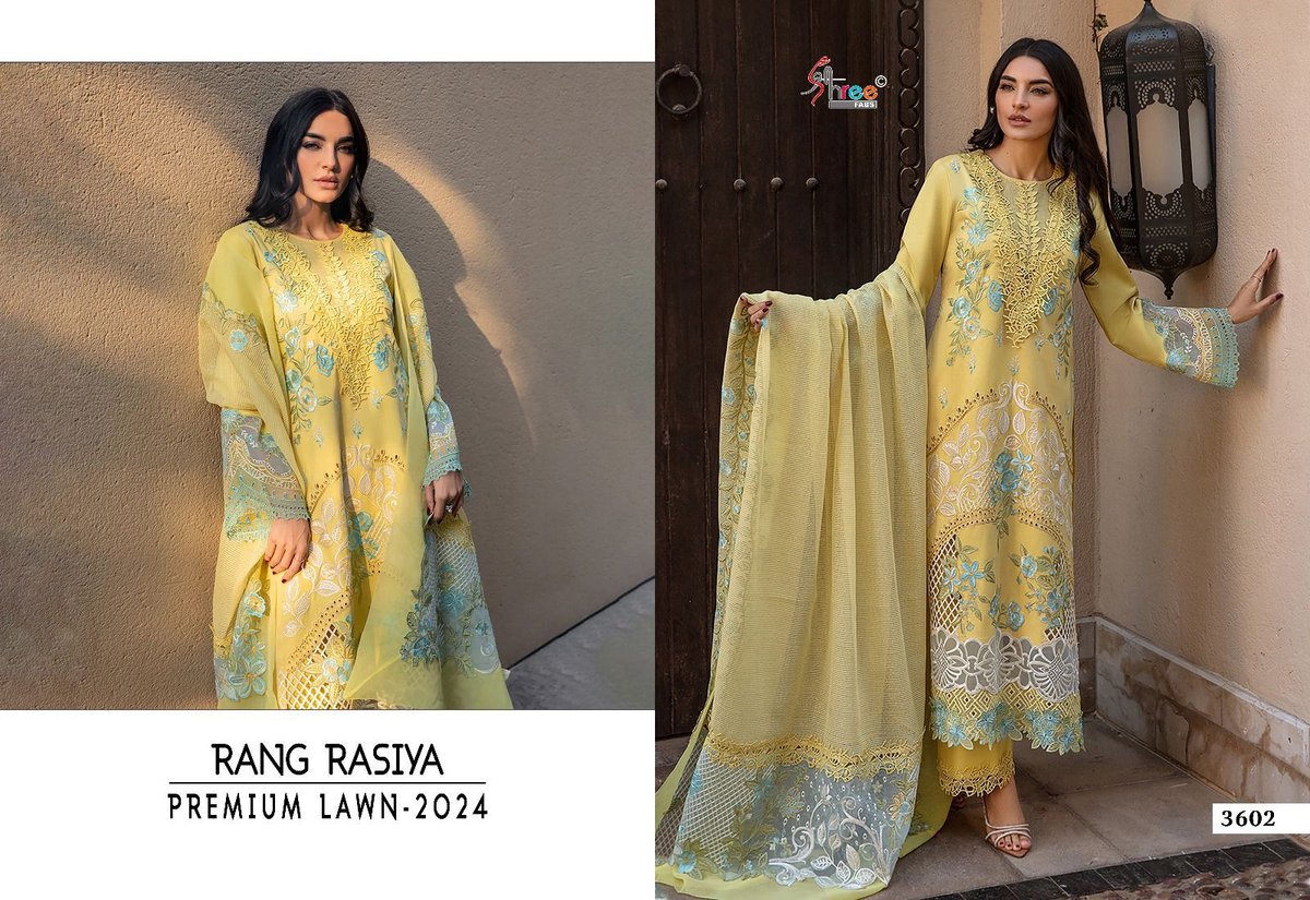 SHREE FABS RANG RASIYA PREMIUM LAWN - 2024 3601 TO 3604 2