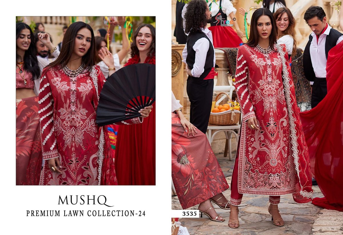 SHREE FABS MUSHQ PREMIUM LAWN COLLECTION-24 3533 TO 3538 3