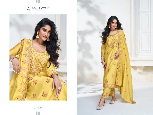 Aashirwad Creation Gulkand Olive 9723-9727 Series