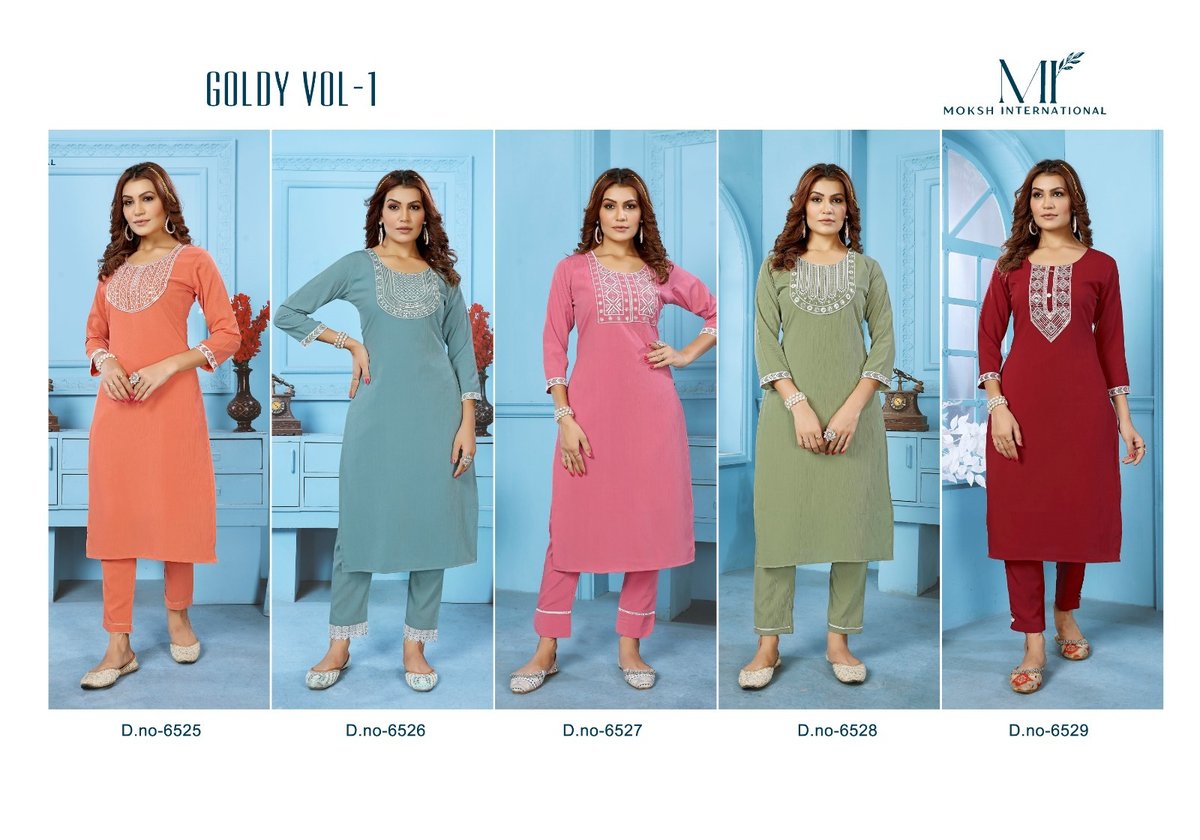 MOKSH GOLDY VOL-1 6525 TO 6529 6