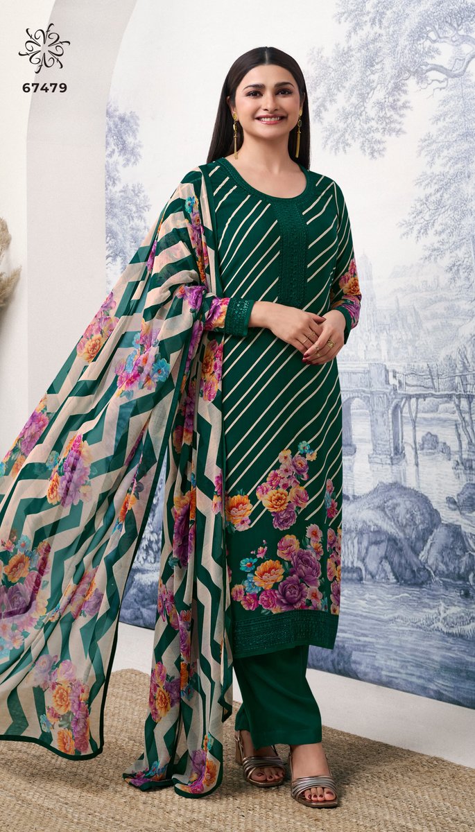 VINAY FASHION SILKINA ROYAL CREPE VOL-44 67471 TO 67480 9