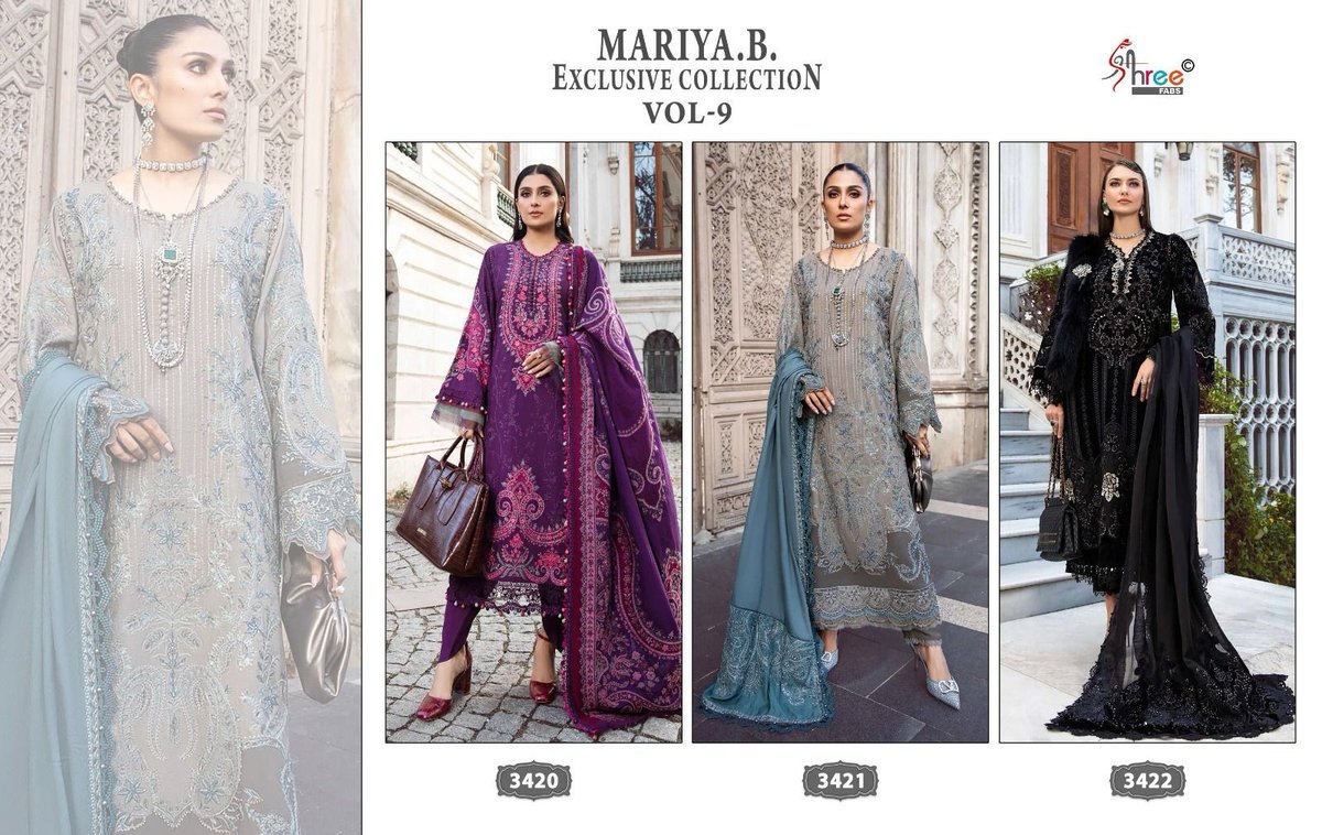 SHREE FAB MARIA B EXCLUSIVE VOL-09 3420 TO 3422 4