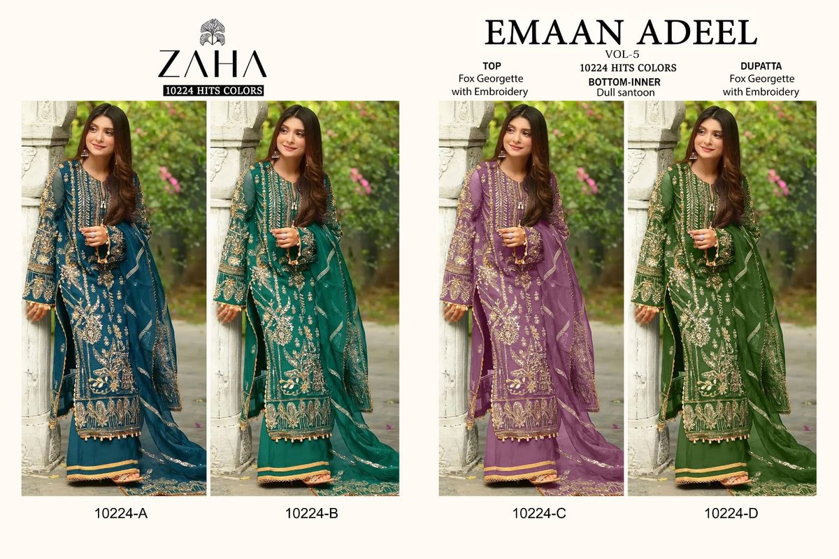 ZAHA EMAAN ADEEL-VOL-5 10224-A TO 10224-D 5