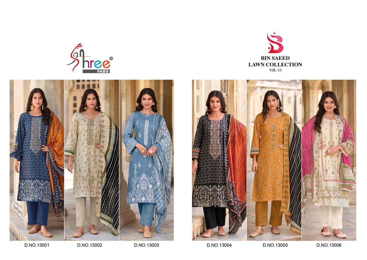 SHREE FABS BIN SAEED LAWN COLLECTION VOL-13 13001 TO 13006 7