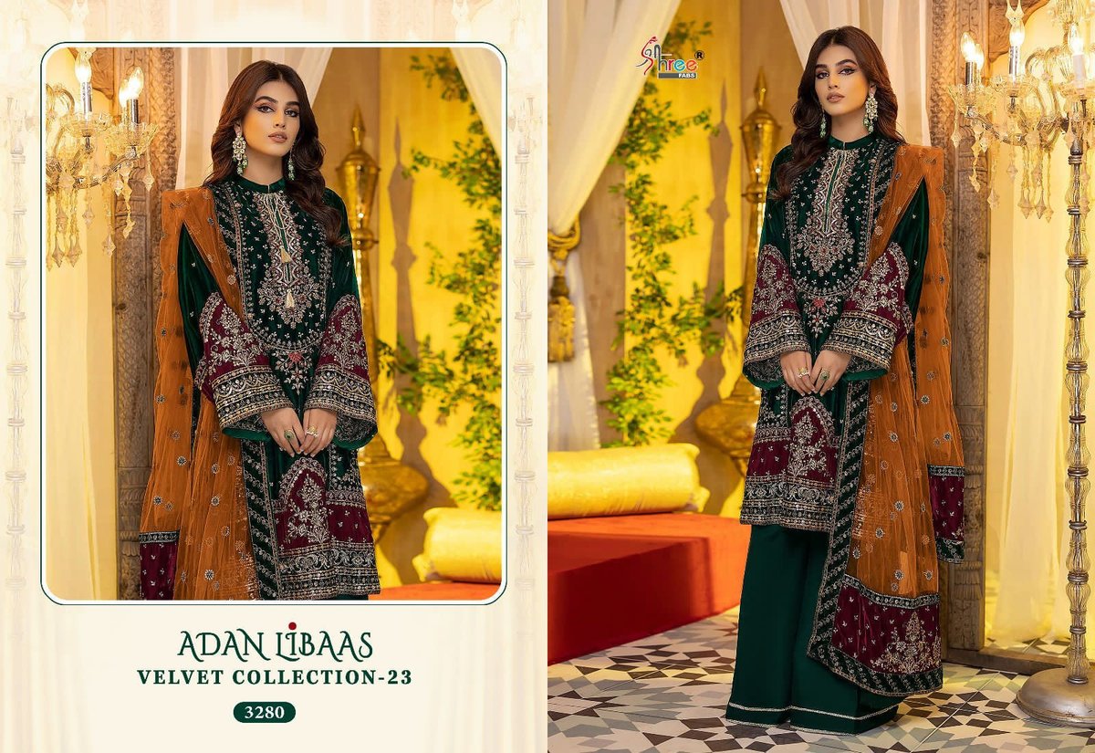Shree Fab Adan Libaas Velvet Collection 3280-3285 Series 1