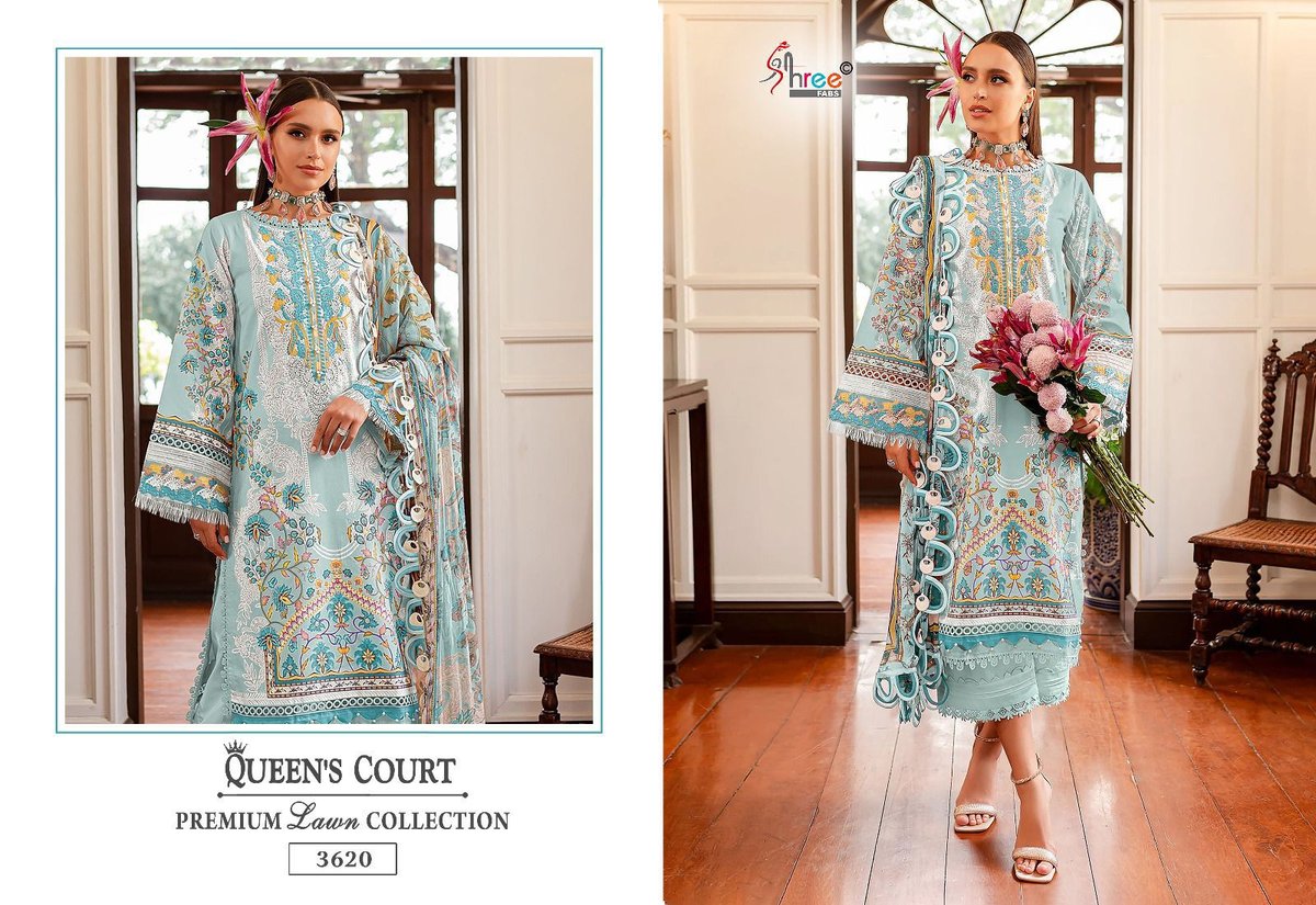 SHREE FAB QUEENS COURT PREMIUM LAWN COLLECTION 3617 TO 3622 4
