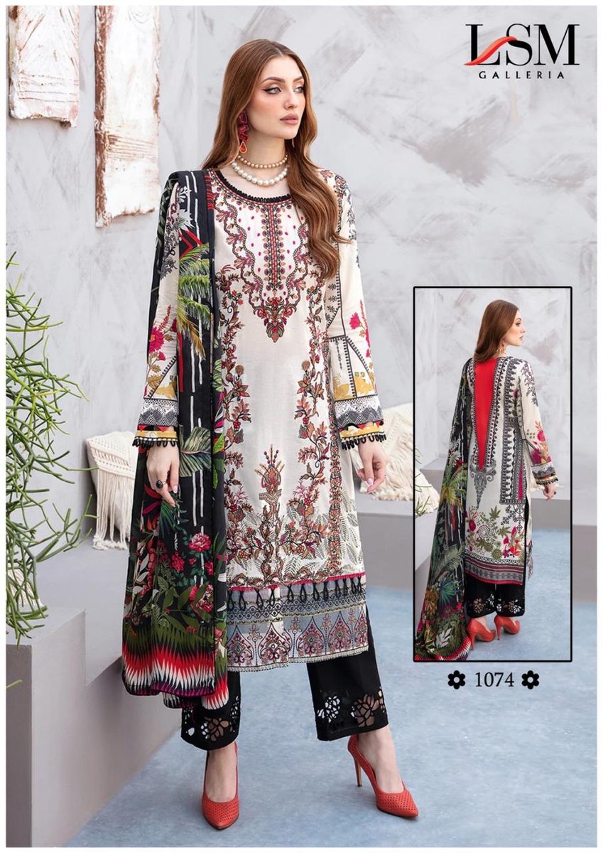 LSM GALLERIA PARIAN DREAM HEAVY LUXURY LAWN COLLECTION VOL-8 1071 TO 1076 4