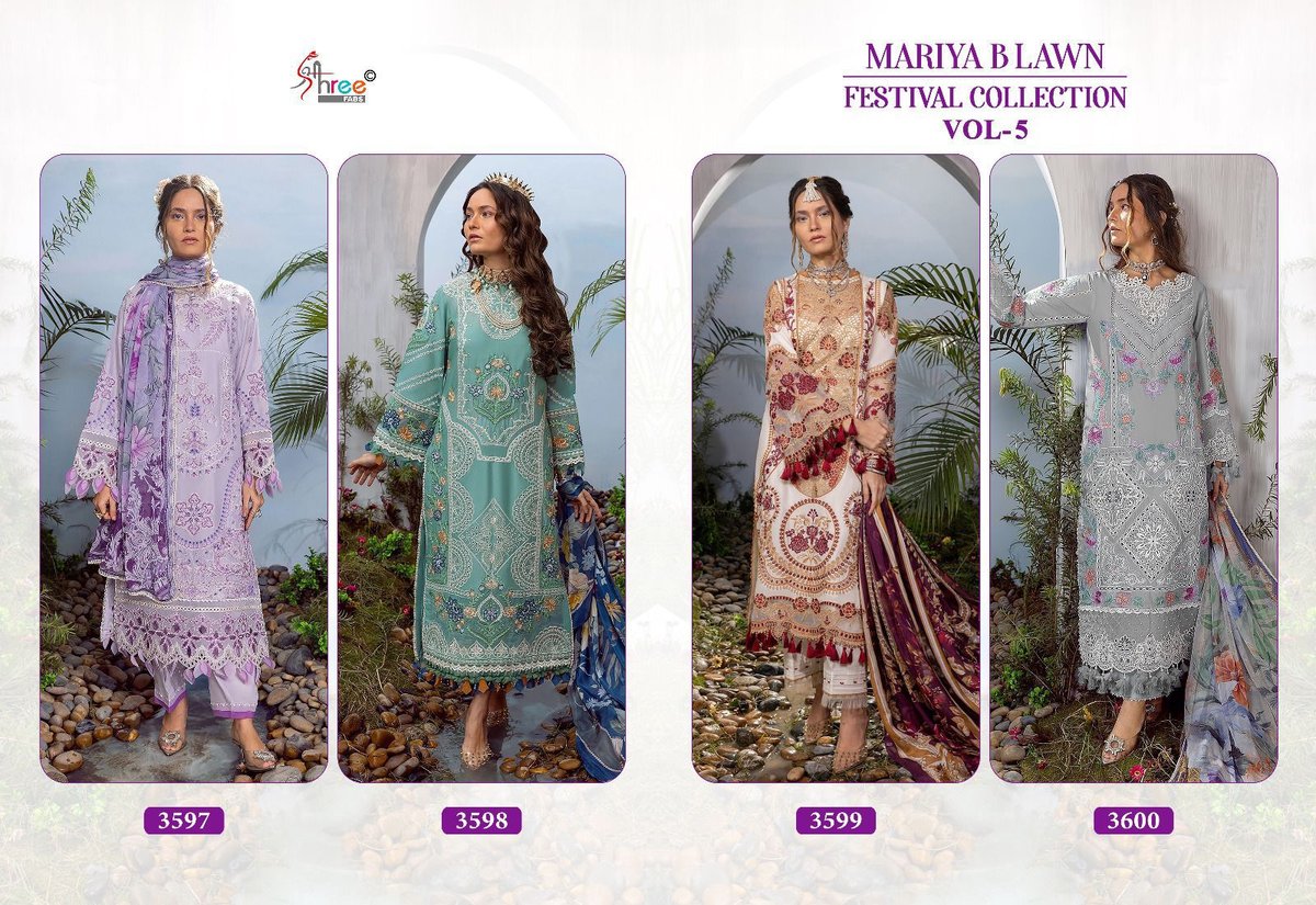 SHREE FABS MARIYA.B LAWN FESTIVAL COLLECTION VOL-5 3597 TO 3600 5