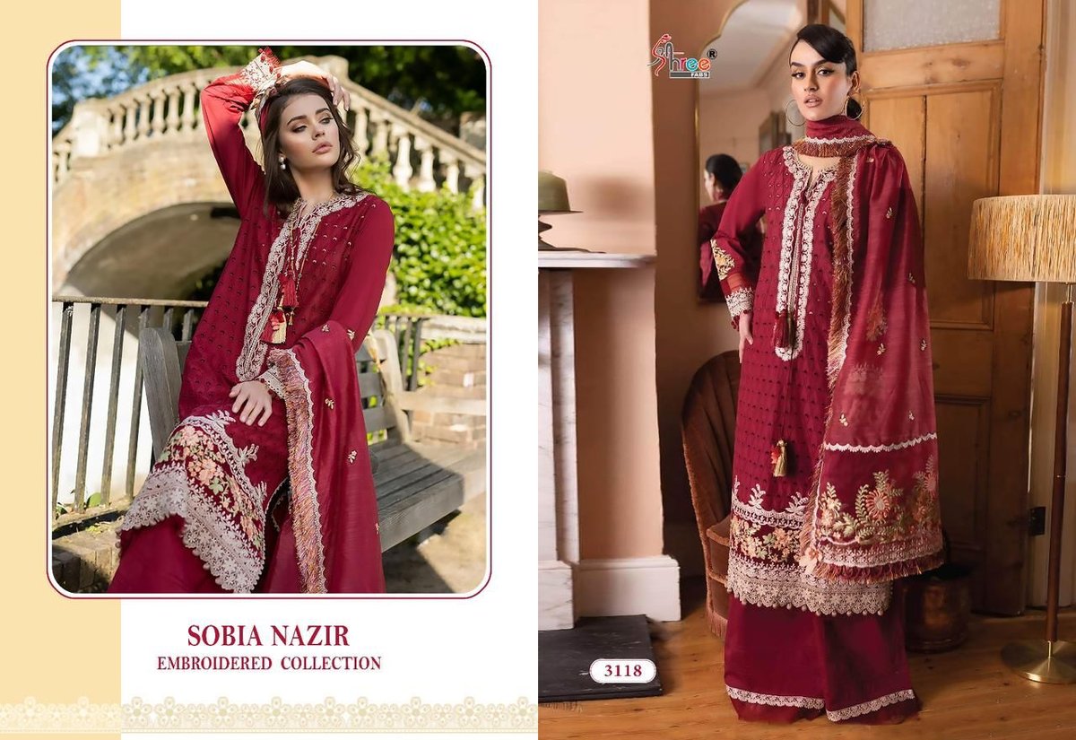 Shree Fab Sobia Nazir Lawn Collection 3118-3123 Series 1
