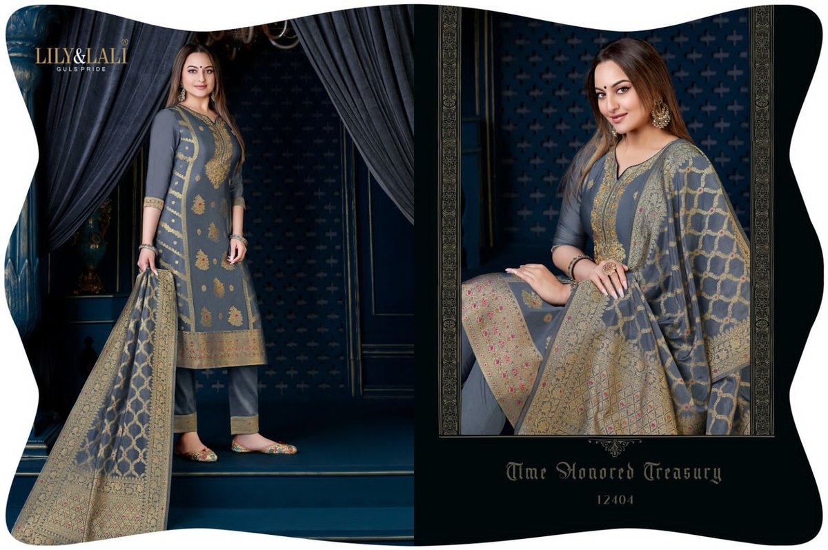 Lily And Lali Organza Jacquard Silk Kari Vol-3 12401-12408 Series 4