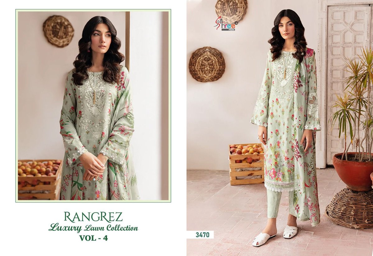 SHREE FAB RANGREZ LUXURY LAWN COLLECTION VOL-04 3470 TO 3476 1