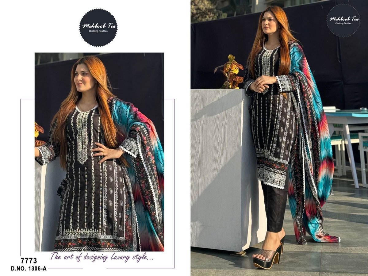 MEHBOOB TEX CHEVRON LUXURY LAWN COLLECTION 1306-A TO 1306-B 1