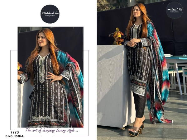 MEHBOOB TEX CHEVRON LUXURY LAWN COLLECTION 1306-A TO 1306-B