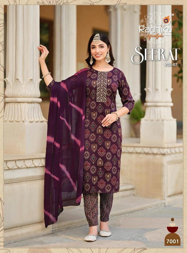 RADHIKA LIFESTYLE SEERAT VOL-7 7001 TO 7008