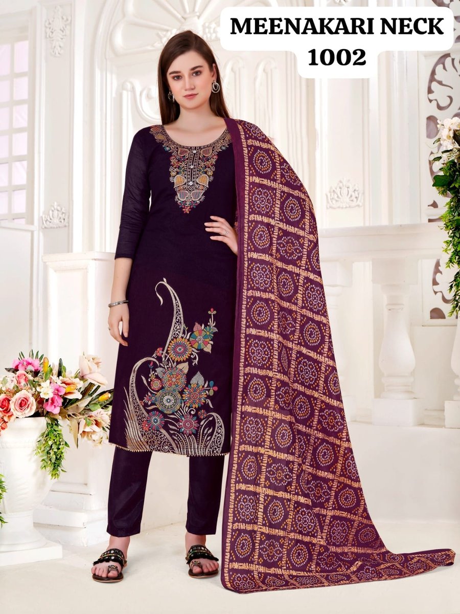 RAHUL NX MEENAKARI NECK DAMAN 1001 TO 1008 2