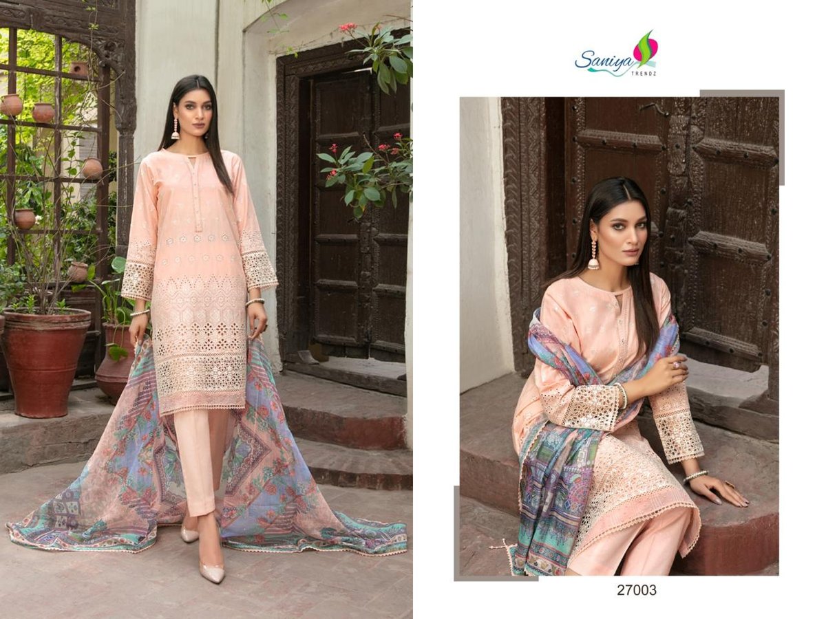 SANIYA TRENDZ MARIA B CHIKANKARI VOL-27 27001 TO 27003 3