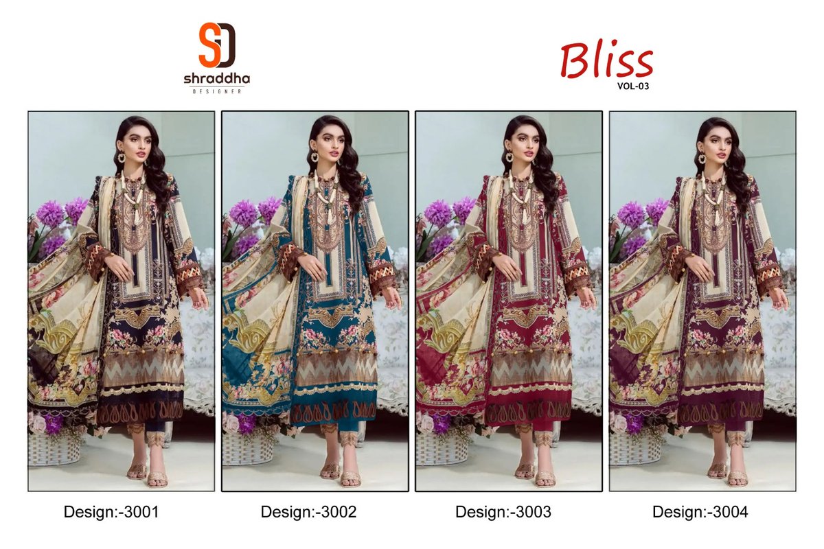 SHARADDHA DESIGNER BLISS VOL-03 3001 TO 3004 5