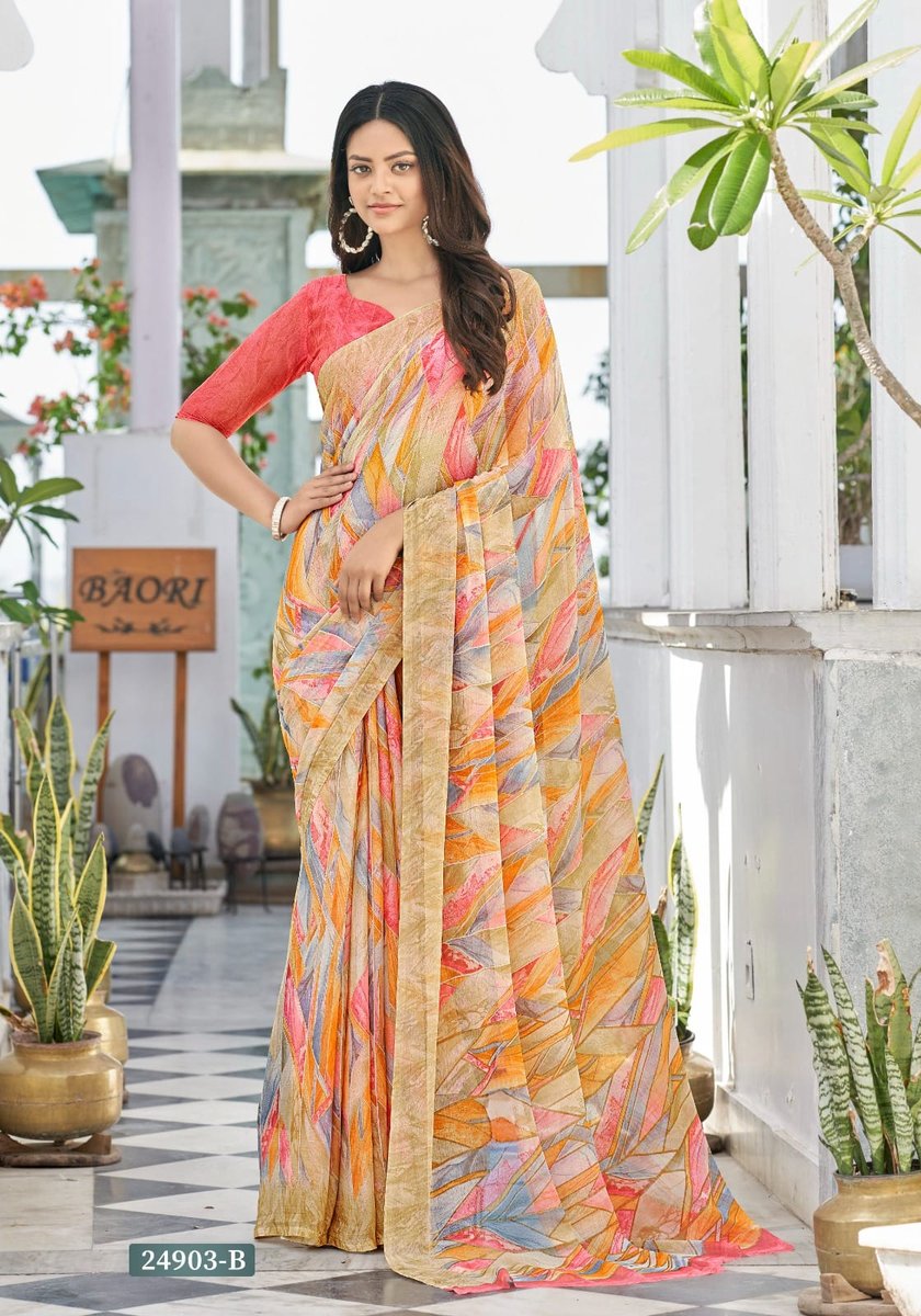 Ruchi Saree Star Chiffon 122nd Edition 24901 to 24906 Colors Series 6