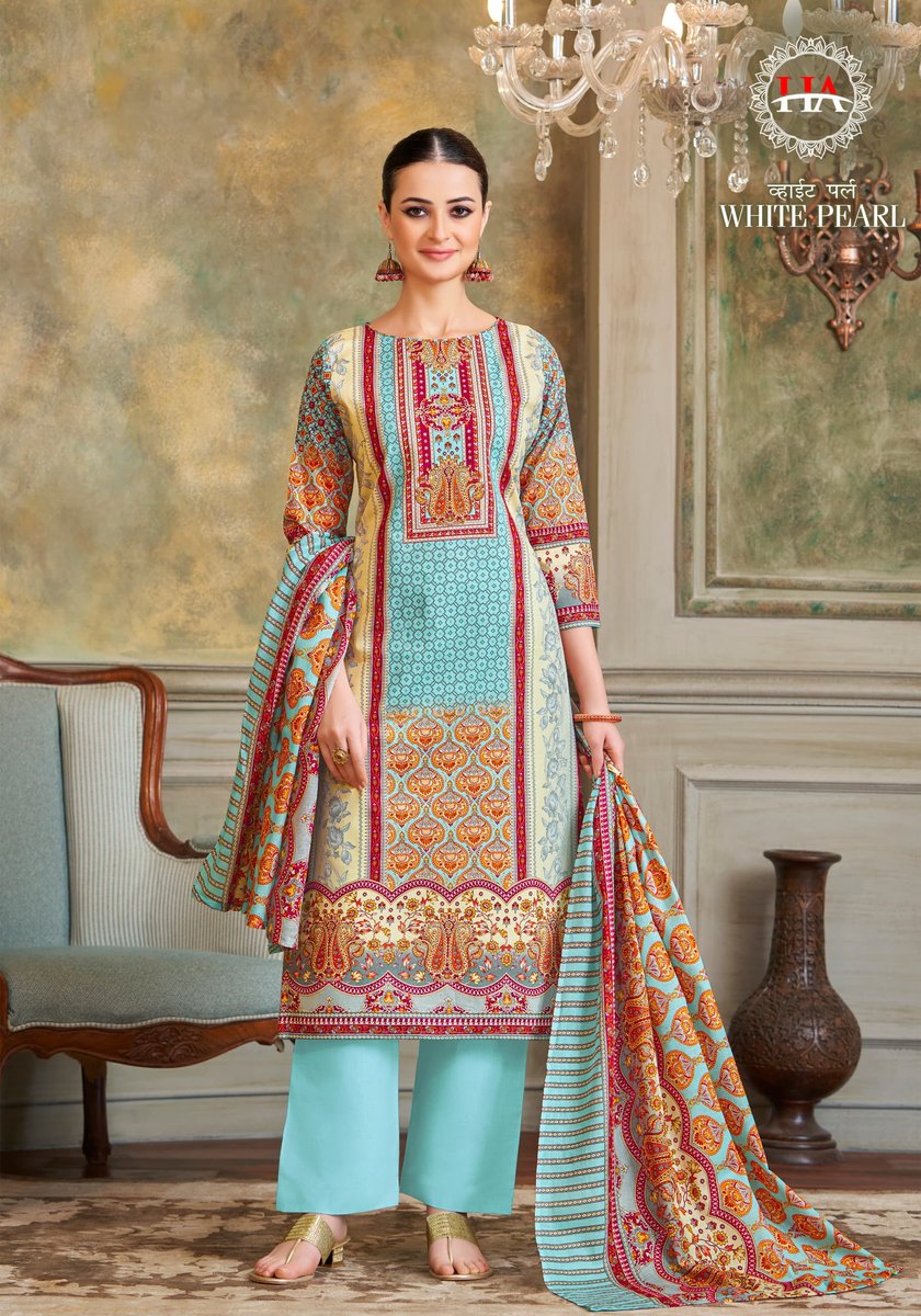 HARSHIT FASHION WHITE PEARL H-1498-001 TO H-1498-008 1