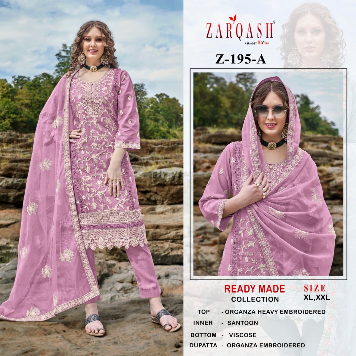 ZARQASH READYMADE COLLECTION Z-195-A TO Z-195-D 1