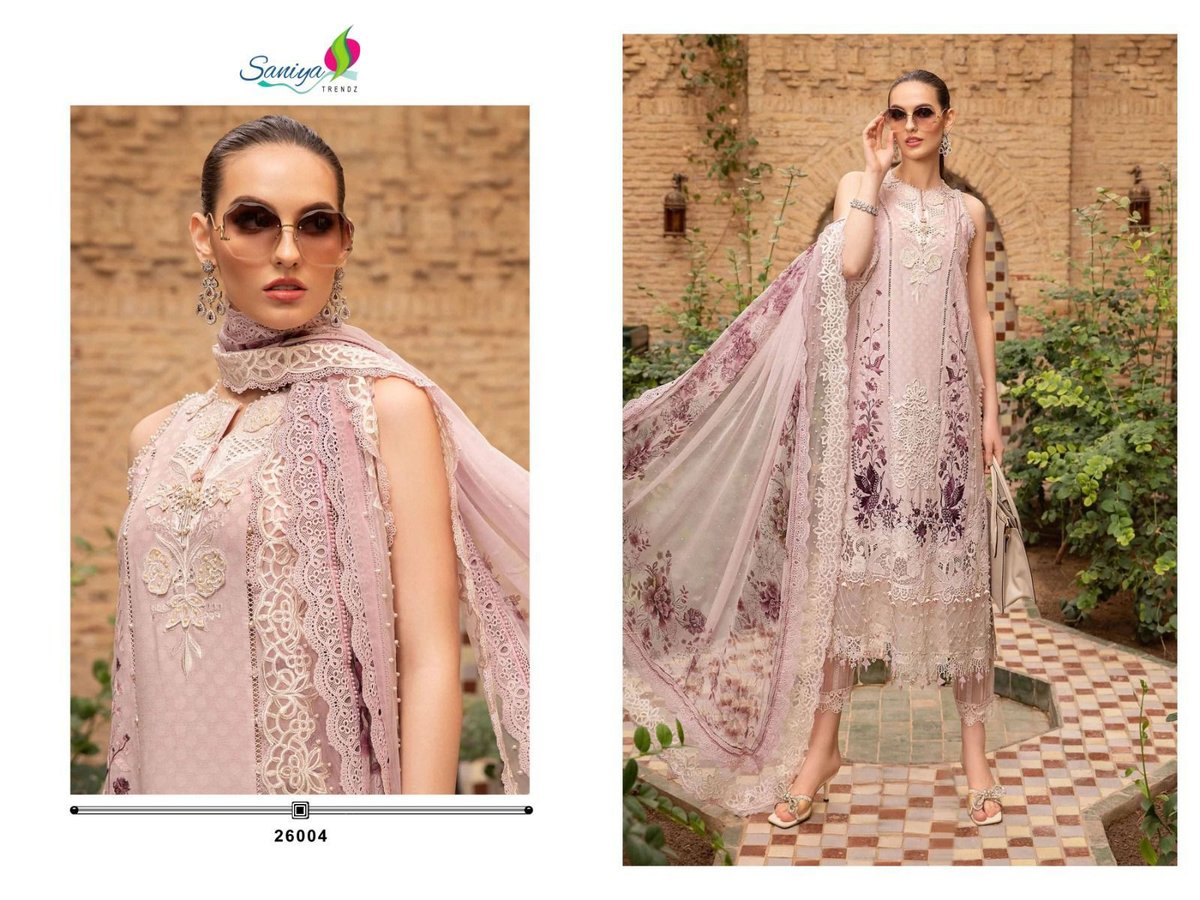 SANIYA TRENDZ MARIA B LAWN VOL-26 26001 TO 26004 4