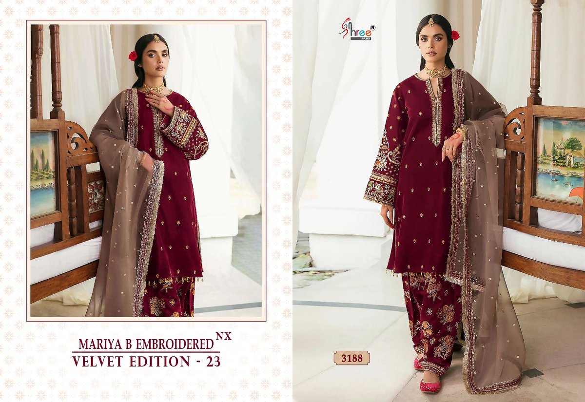 Shree Fab Mariya B Embroidered Nx Velvet Edition 3187-3190 Series 2