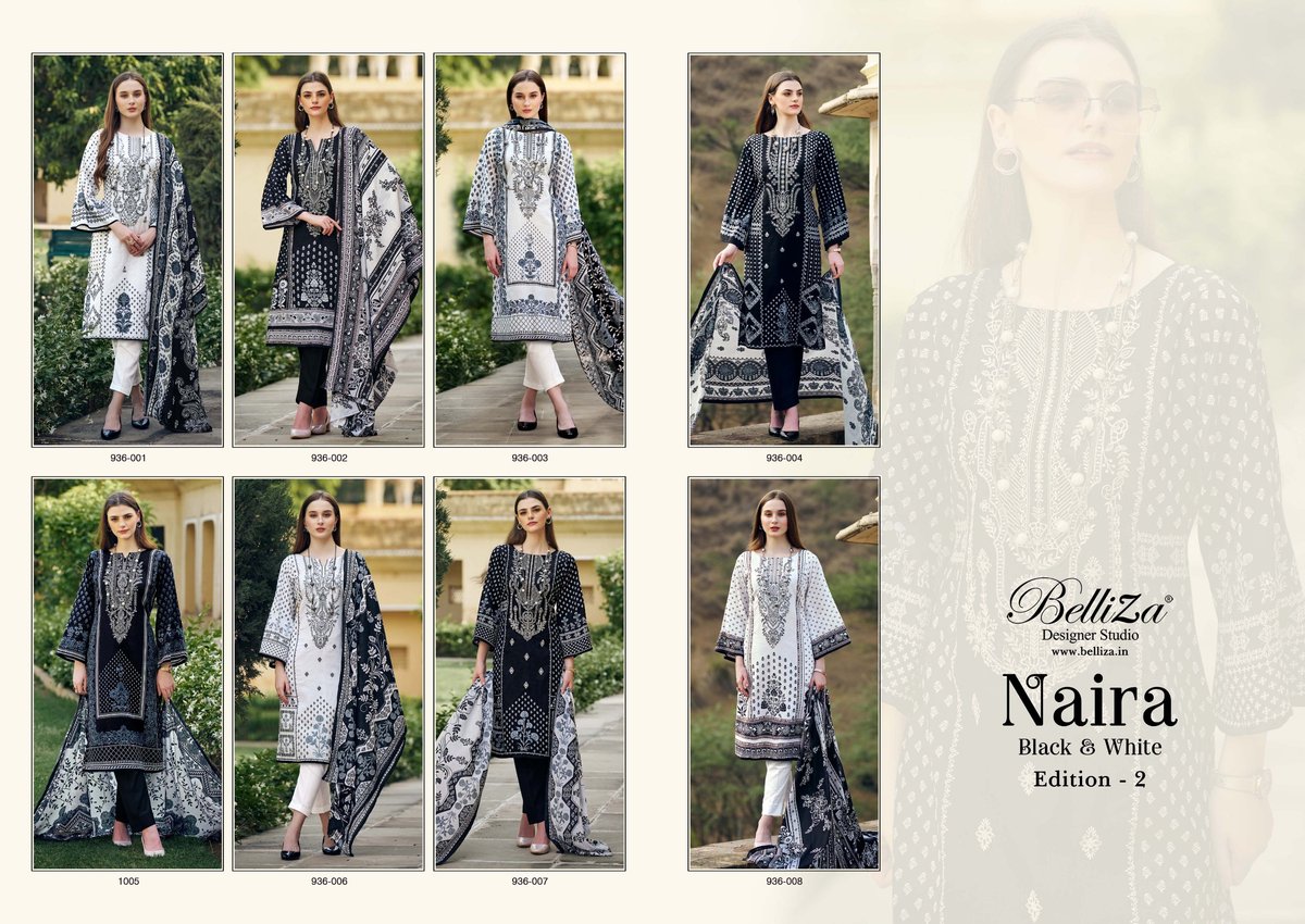 BELLIZA DESIGNER NAIRA BLACK AND WHITE-2 936-001 TO 936-008 9