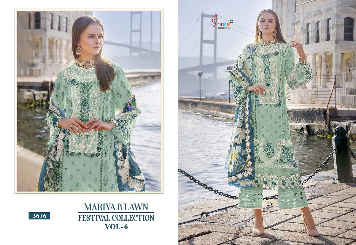 SHREE FAB MARIYA B LAWN FESTIVAL COLLECTION VOL-6 3611 TO 3616 6