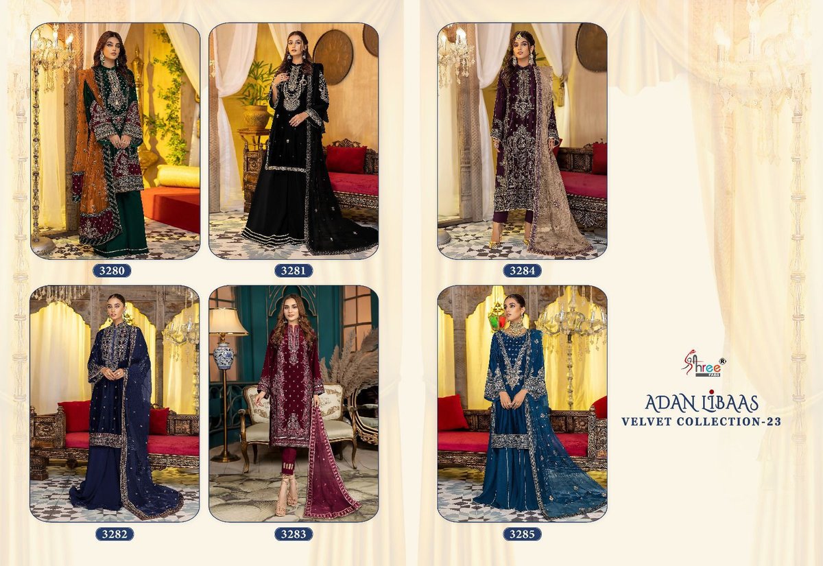 Shree Fab Adan Libaas Velvet Collection 3280-3285 Series 7