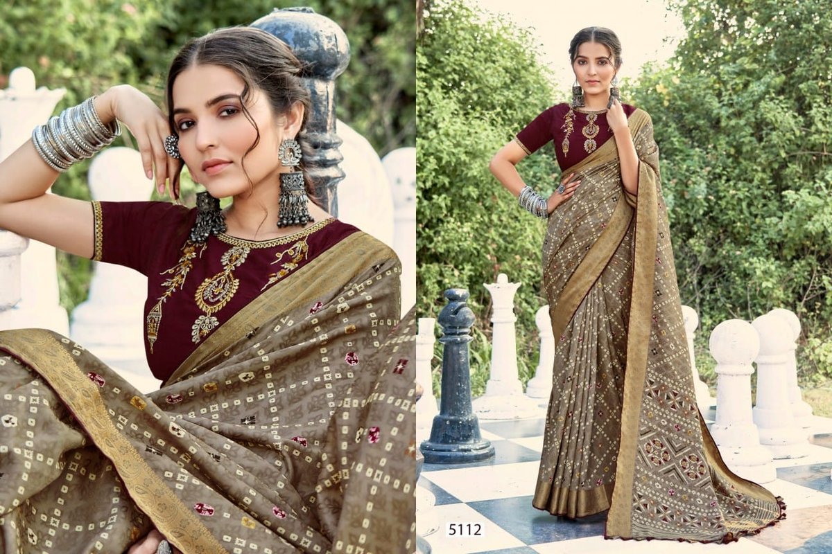 5D DESIGNER MALAI SILK - 2 5109 TO 5112 4