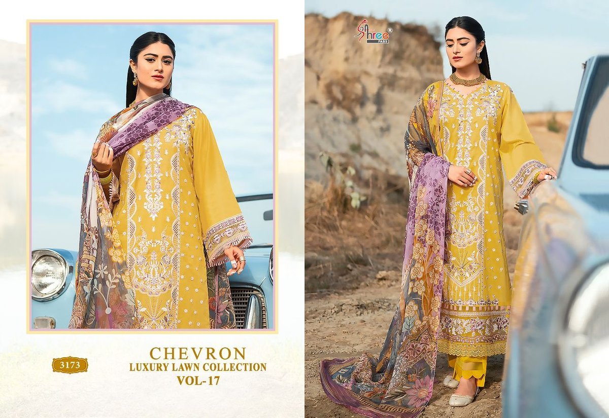 Shree Fab Chevron Luxury Lawn Collection Vol-17 3166-3173 Series 8