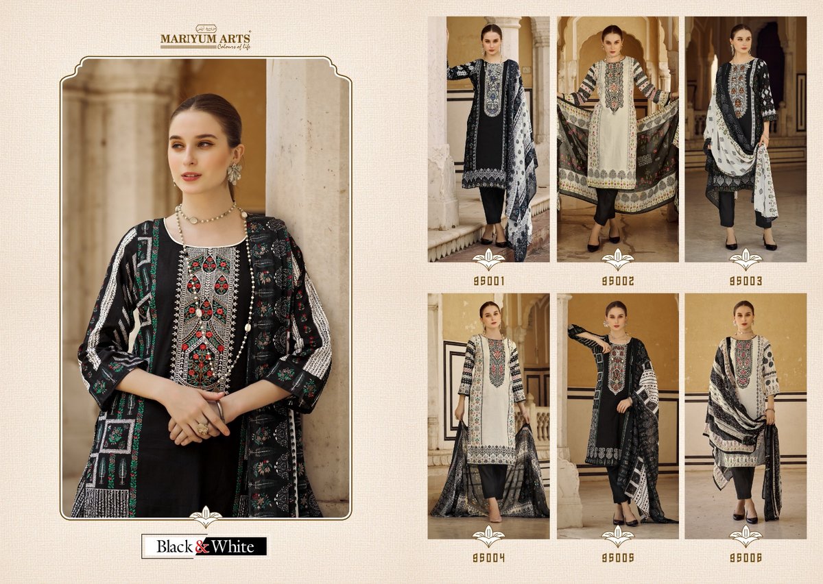 MARIYUM ARTS BLACK & WHITE 95001 TO 95006 7
