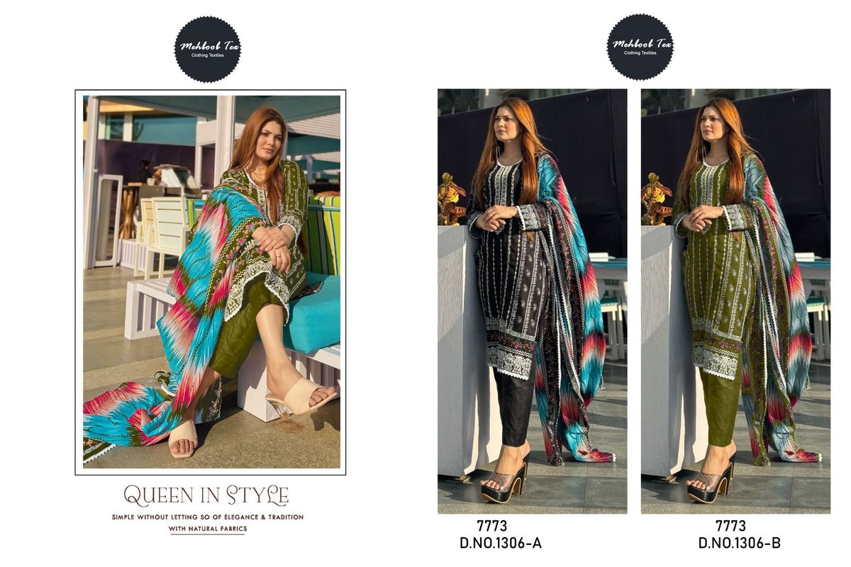 MEHBOOB TEX CHEVRON LUXURY LAWN COLLECTION 1306-A TO 1306-B 3