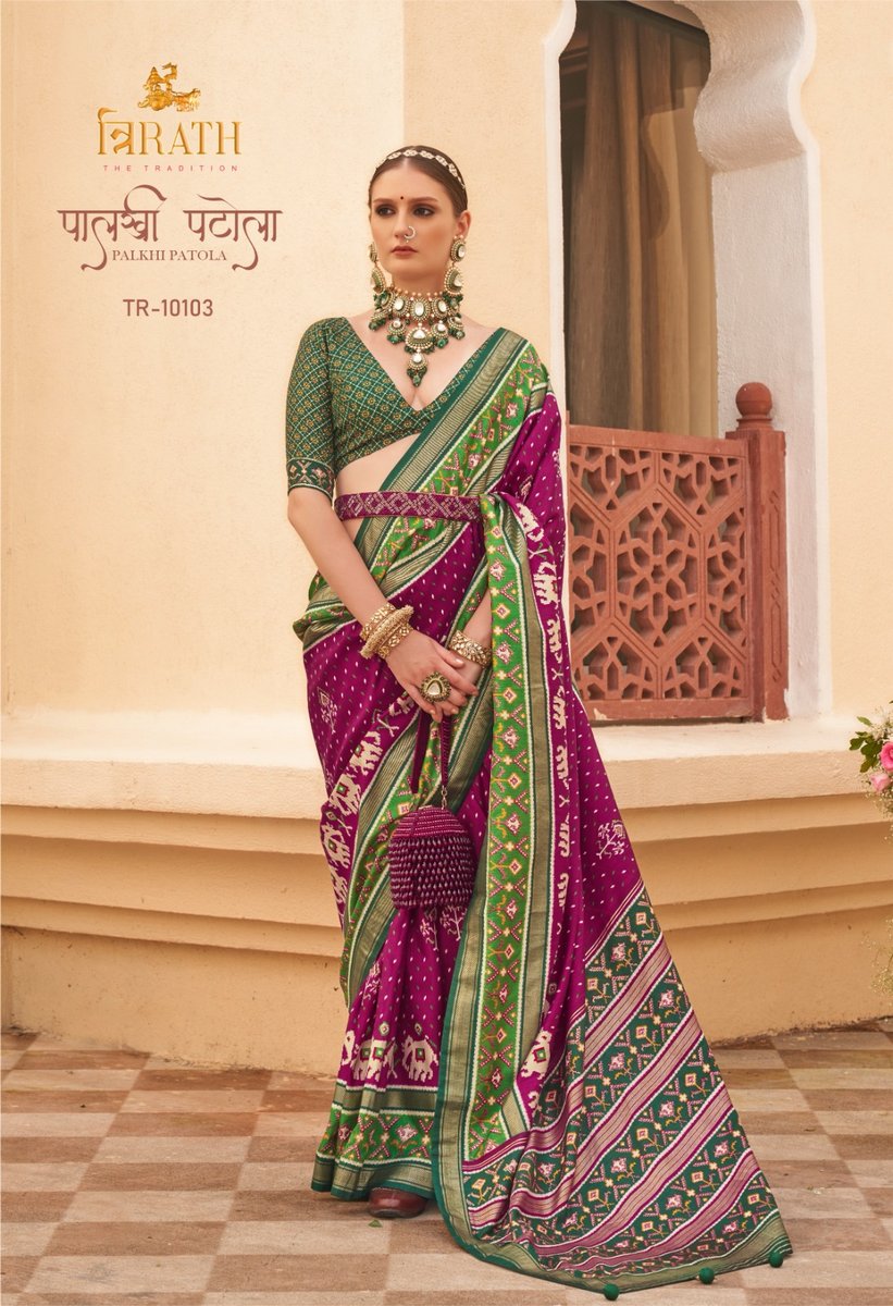 Trirath Labh Palkhi Patola 10095-10103 Series 9