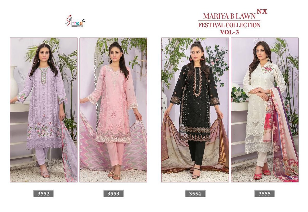 SHREE FABS MARIYA.B LAWN FESTIVAL COLLECTION VOL-3 3552 TO 3555 5