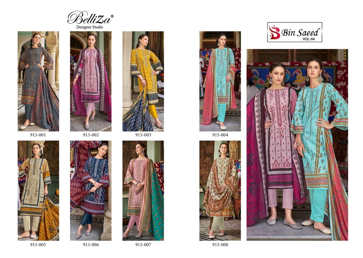 BELLIZA DESIGNER BIN SAEED VOL-4 915-001 TO 915-008 9