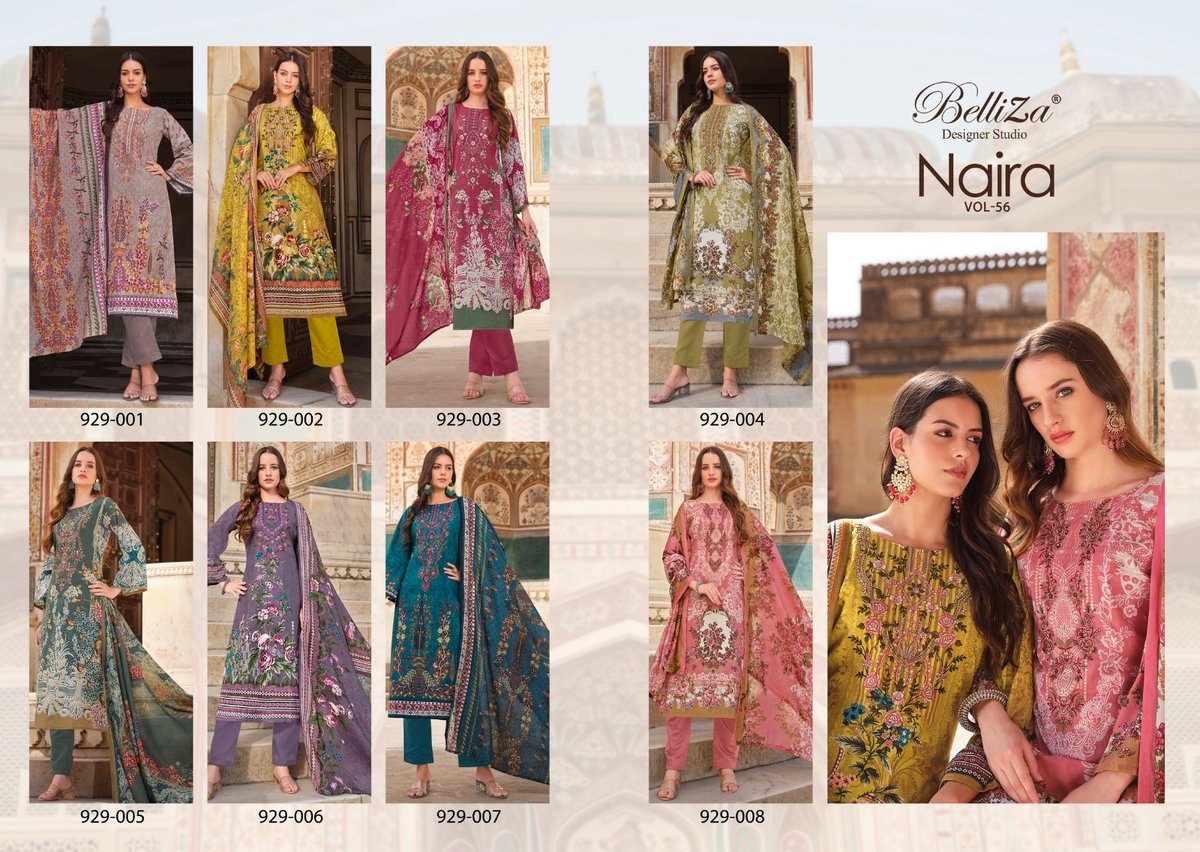 BELLIZA DESIGNER NAIRA VOL-56 929-001 TO 929-008 9