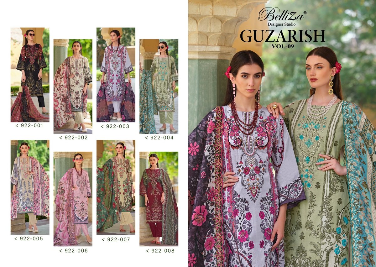 BELLIZA DESIGNER GUZARISH VOL-9 922-001 TO 922-008 9