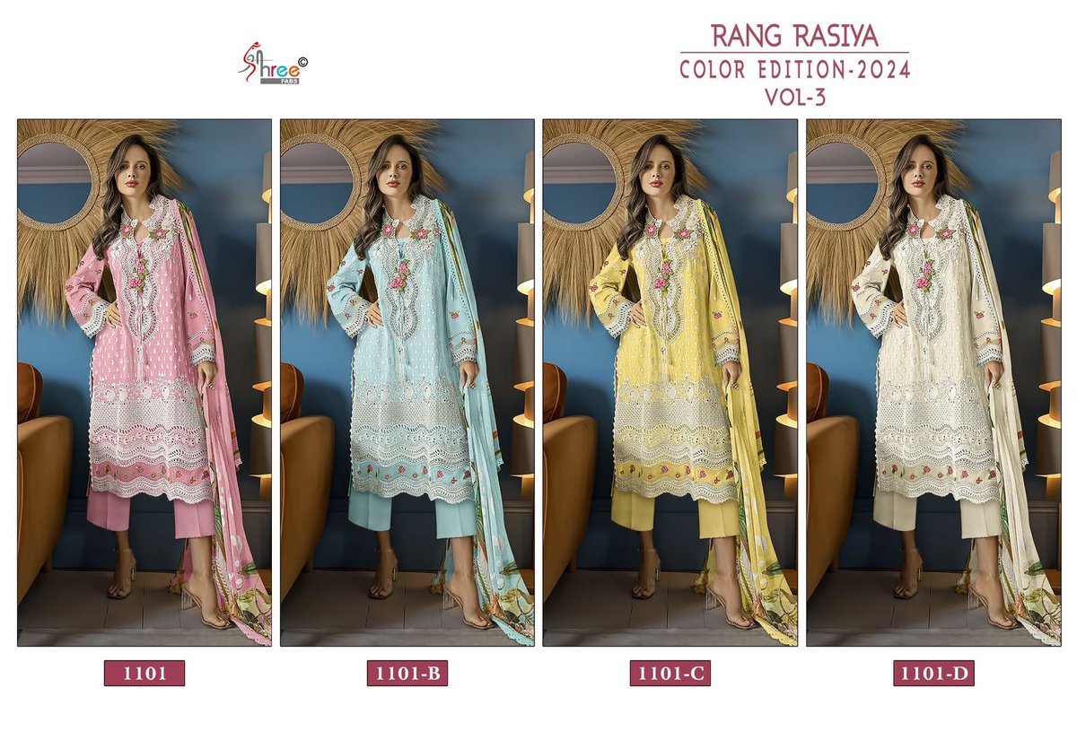 SHREE FABS RANG RASIYA COLOR EDITION - 3 1101-A TO 1101-D 5