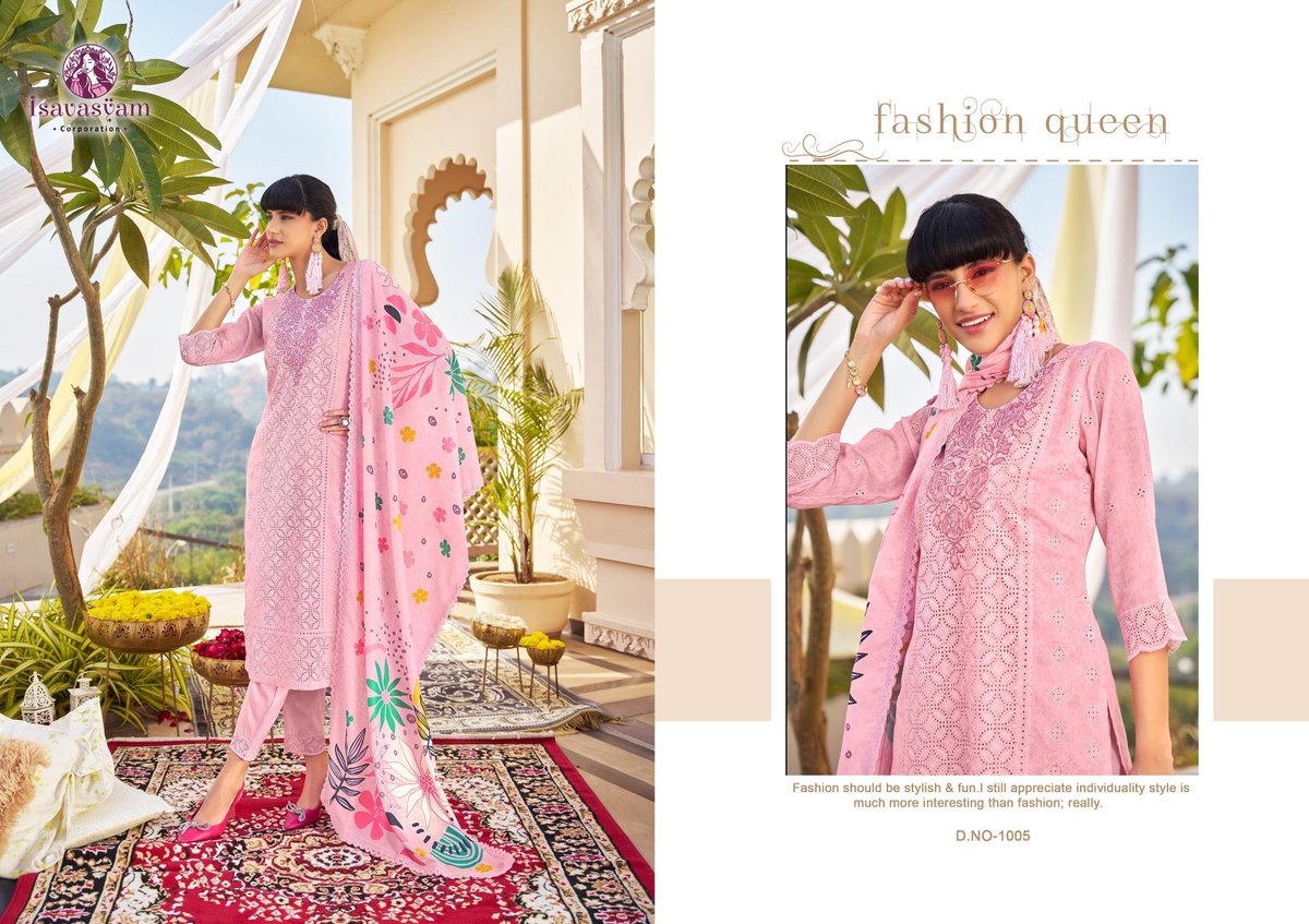 ISAVASYAM CORPORATION CHIKAN APPLIQUE 1001 TO 1006 5