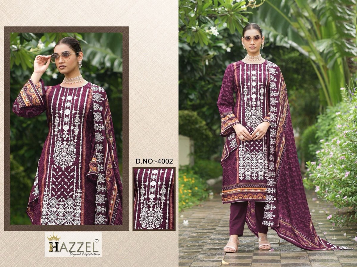 HAZZEL BIN SAEED LUXURY LAWN COLLECTION VOL - 04 4001 TO 4003 2