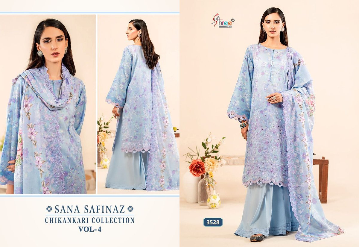 SHREE FAB SANA SAFINAZ CHIKANKARI COLLECTION VOL-4 3527 TO 3532 2