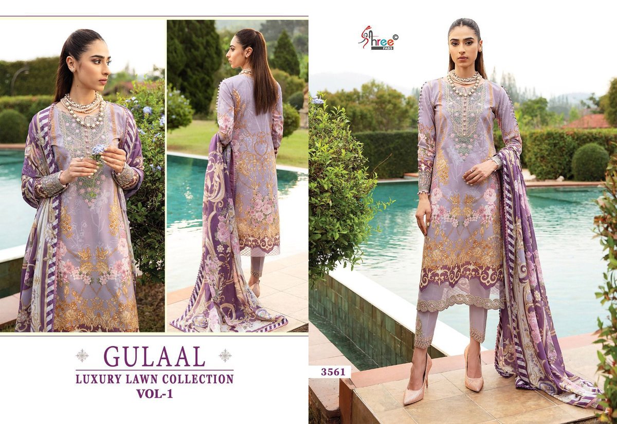 SHREE FABS GULAAL LUXURY LAWN COLLECTION VOL-01 3557 TO 3563 5