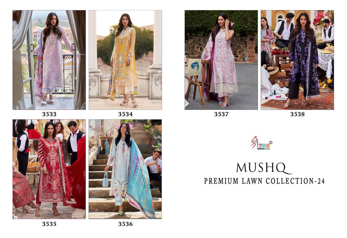 SHREE FABS MUSHQ PREMIUM LAWN COLLECTION-24 3533 TO 3538 7