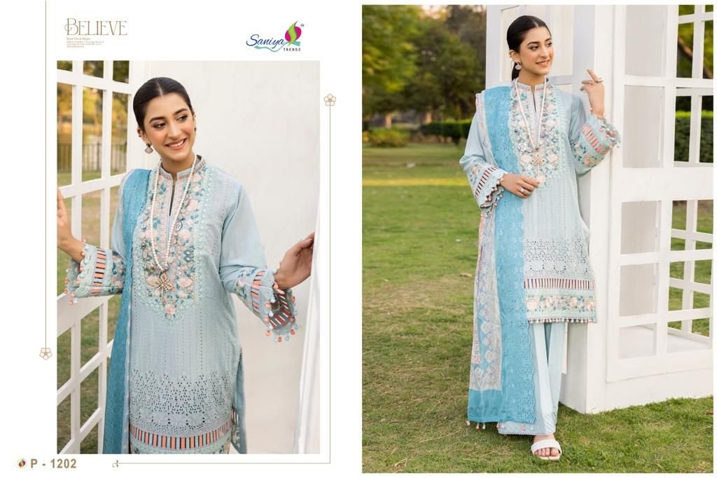 Saniya Trendz Adan Libaas Chikankari Vol-12 1201-1205 Series 2