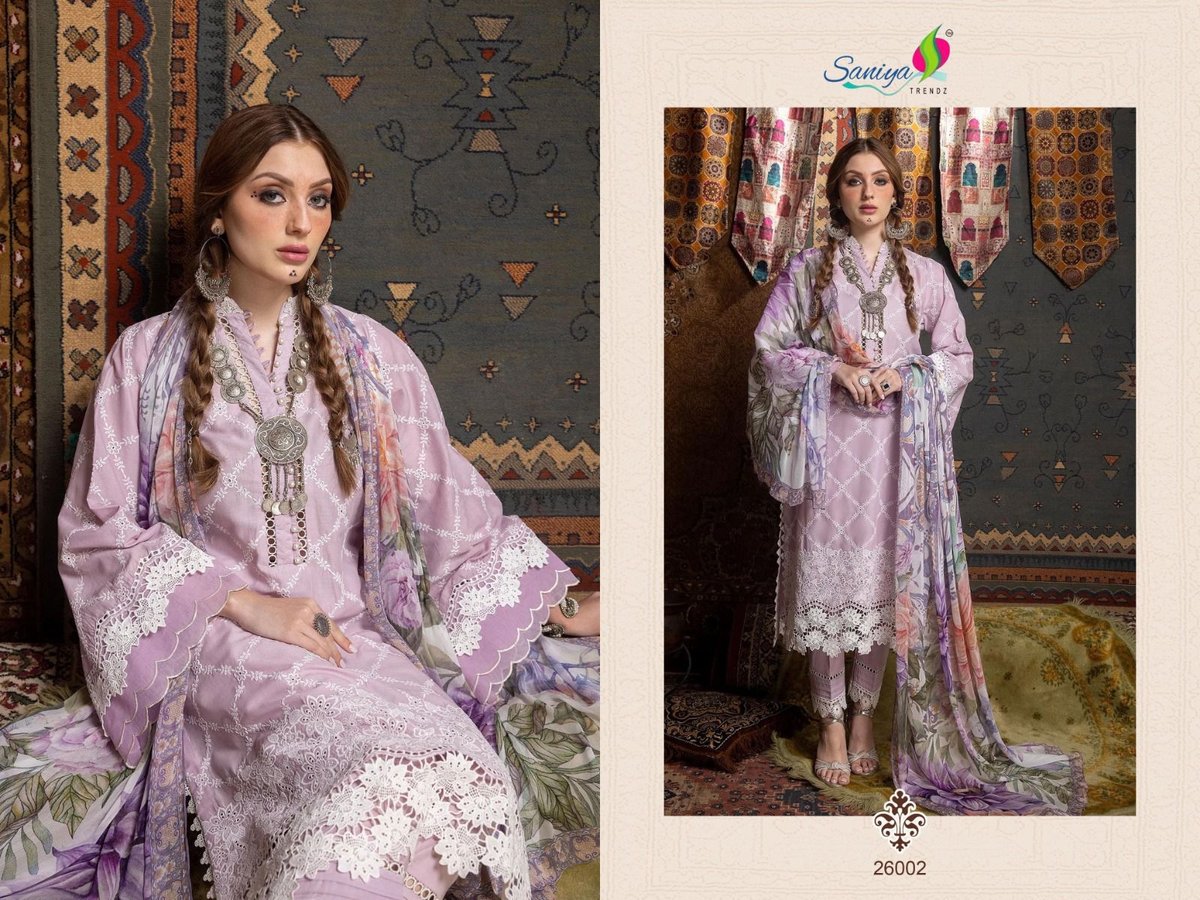 SANIYA TRENDZ ADAN LIBAS CHIKANKARI - 26 26001 TO 26004 2