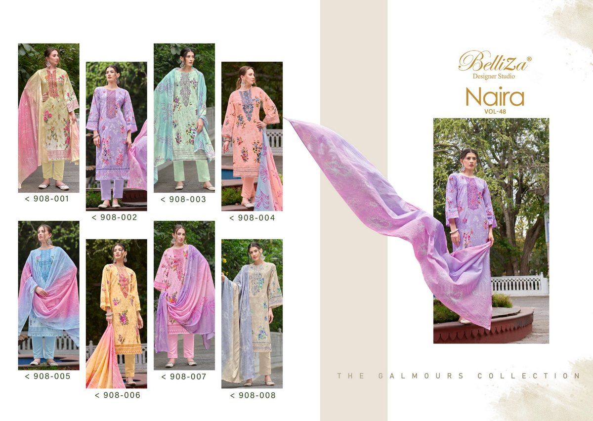 BELLIZA DESIGNER NAIRA VOL-48 908-001 TO 908-008 9