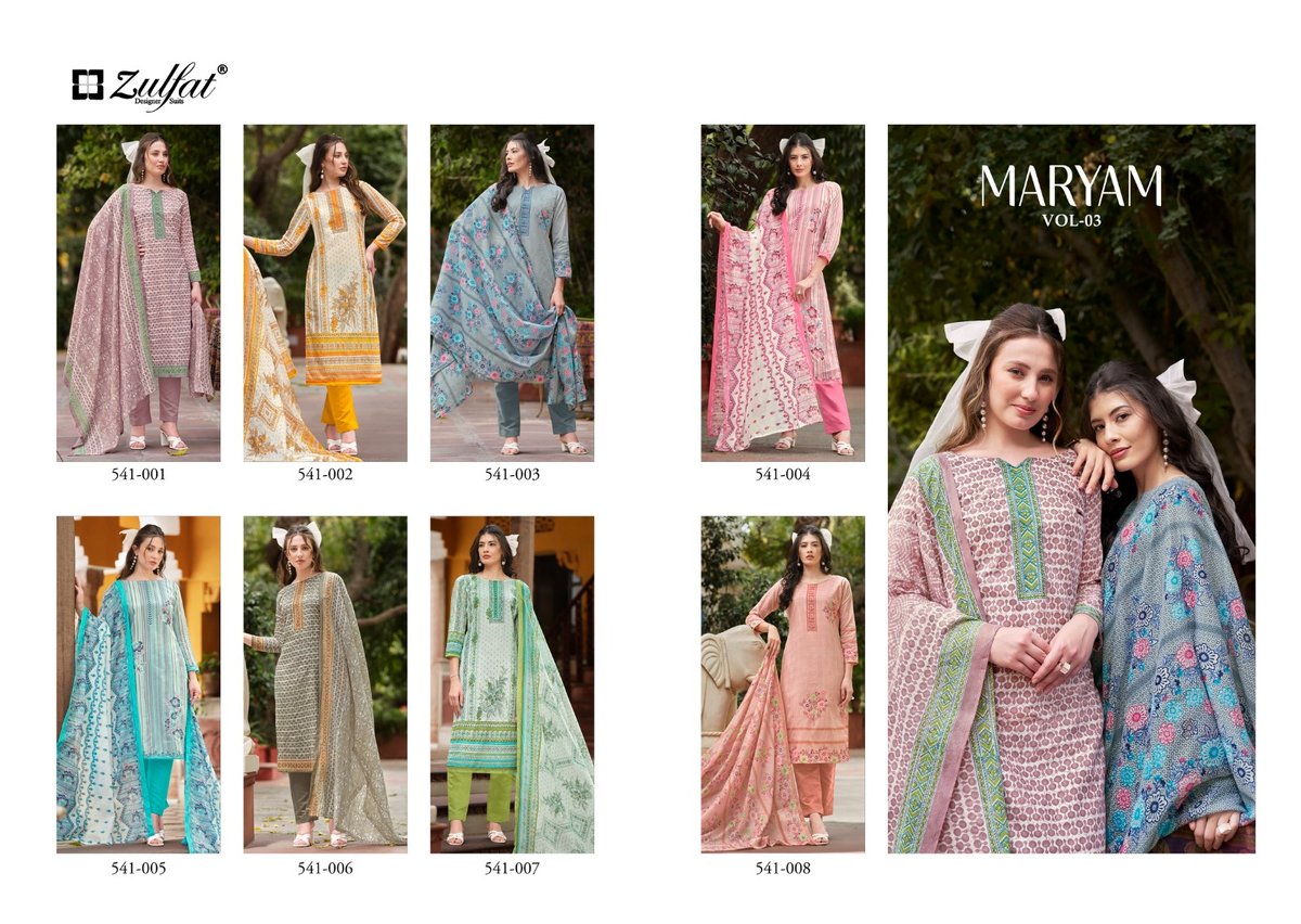 ZULFAT DESIGNER MARYAM VOL-3 541-001 TO 541-008 9