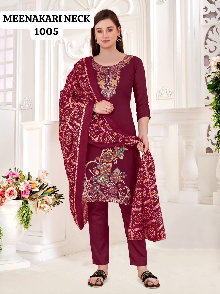 RAHUL NX MEENAKARI NECK DAMAN 1001 TO 1008 5